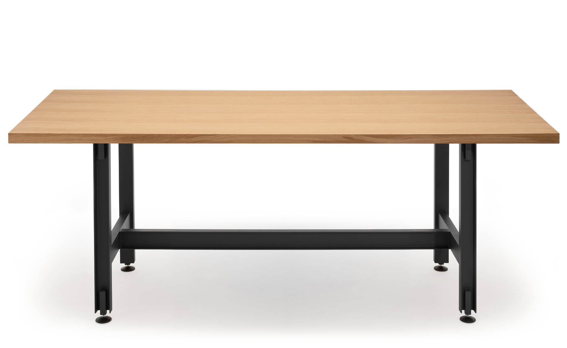 Beam Table / 78.75" length x 29.1" height - oak veneer top / black base
