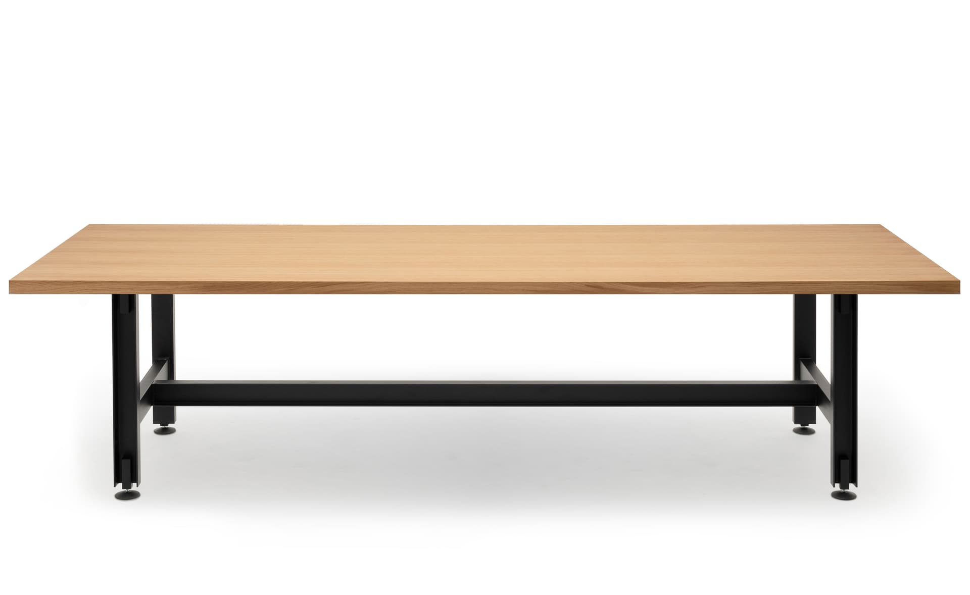 Beam Table / 118" length x 29.1" height - oak veneer top / black base