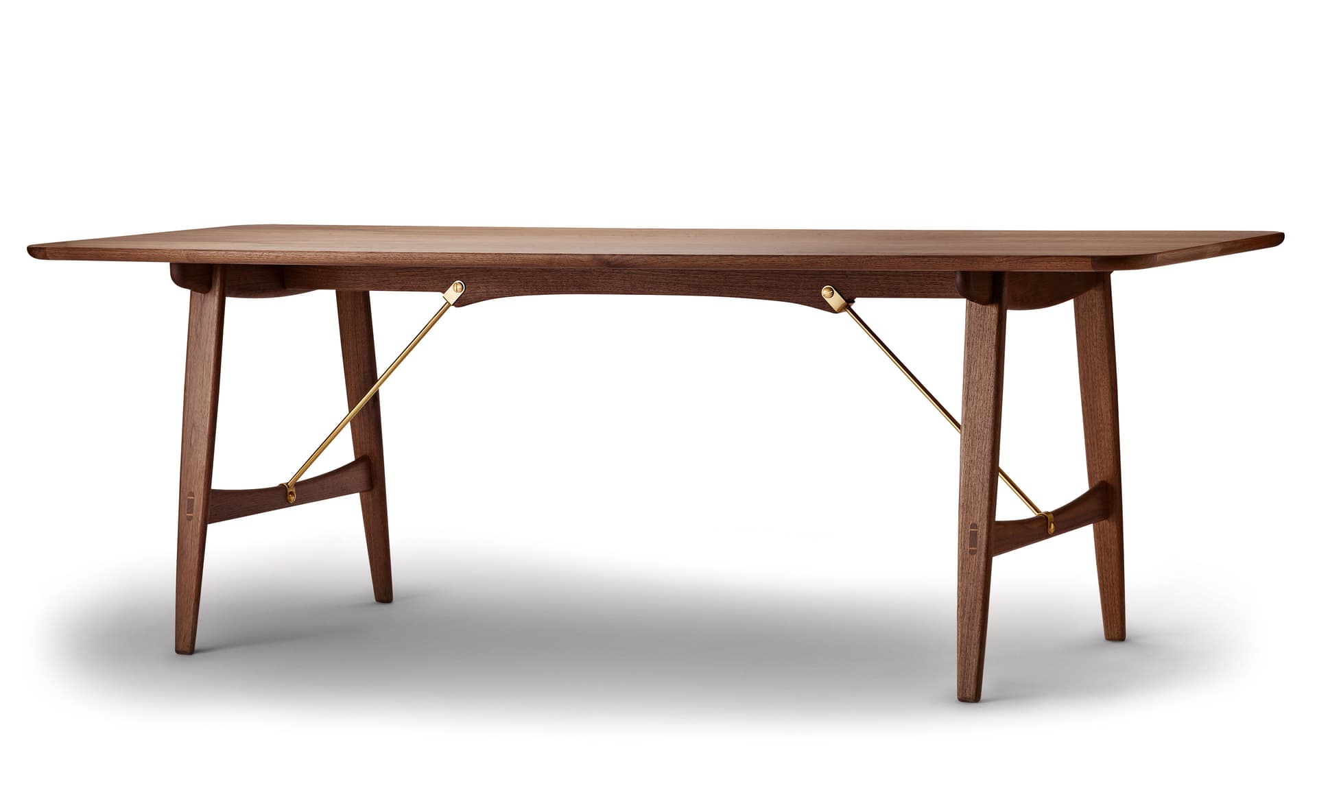 BM1160 Hunting Table / 82.7" x 32.3" - walnut, lacquer / brass