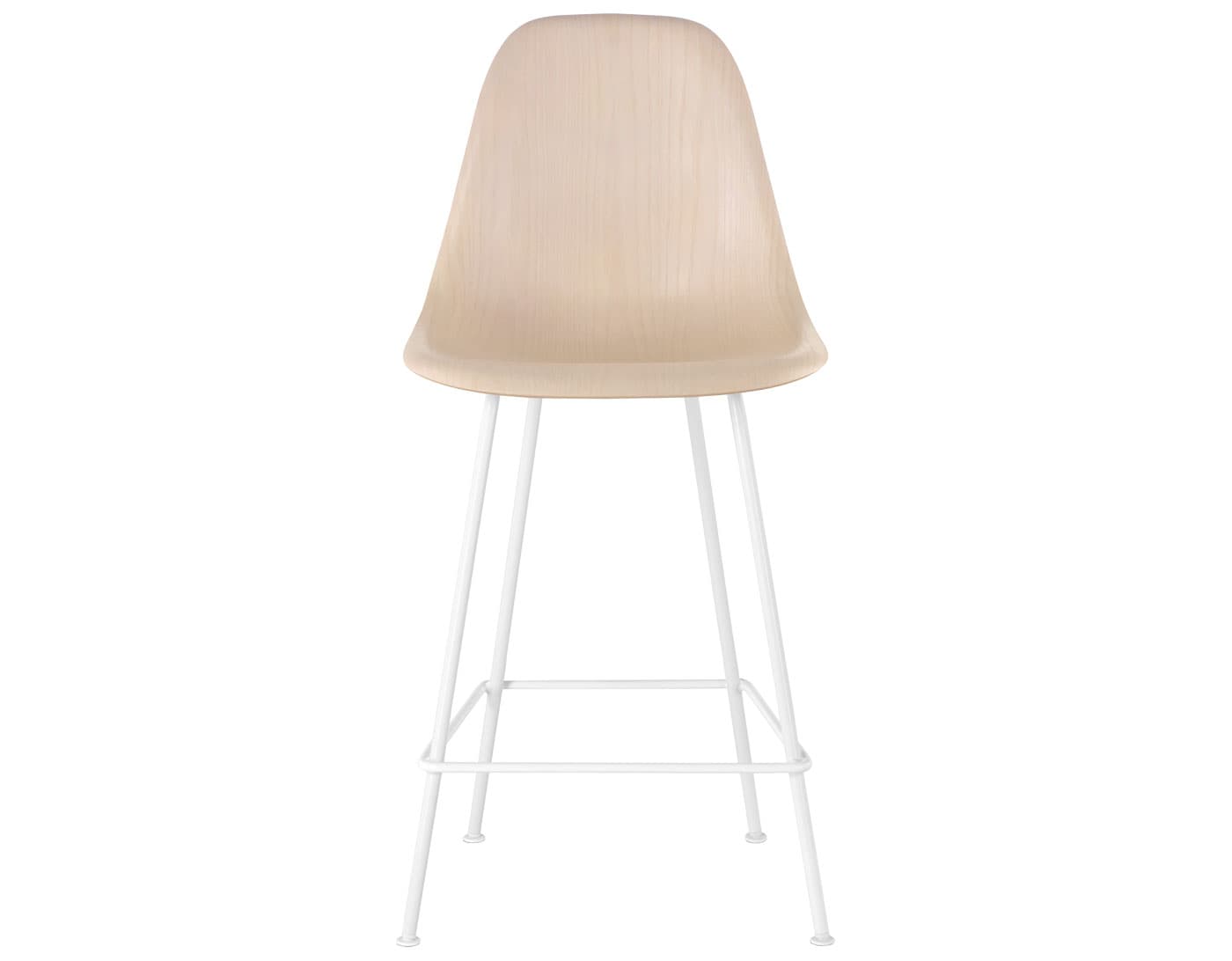 eames molded wood stool / standard glides / counter height stool / white ash / white (91)