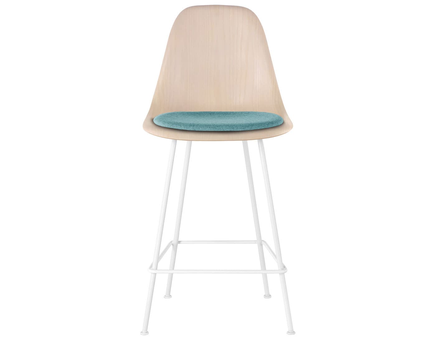 standard glides (E8) / counter height stool (DWHCX.P) / white ash (A2) / crepe - beach glass - 9241 / white (91)