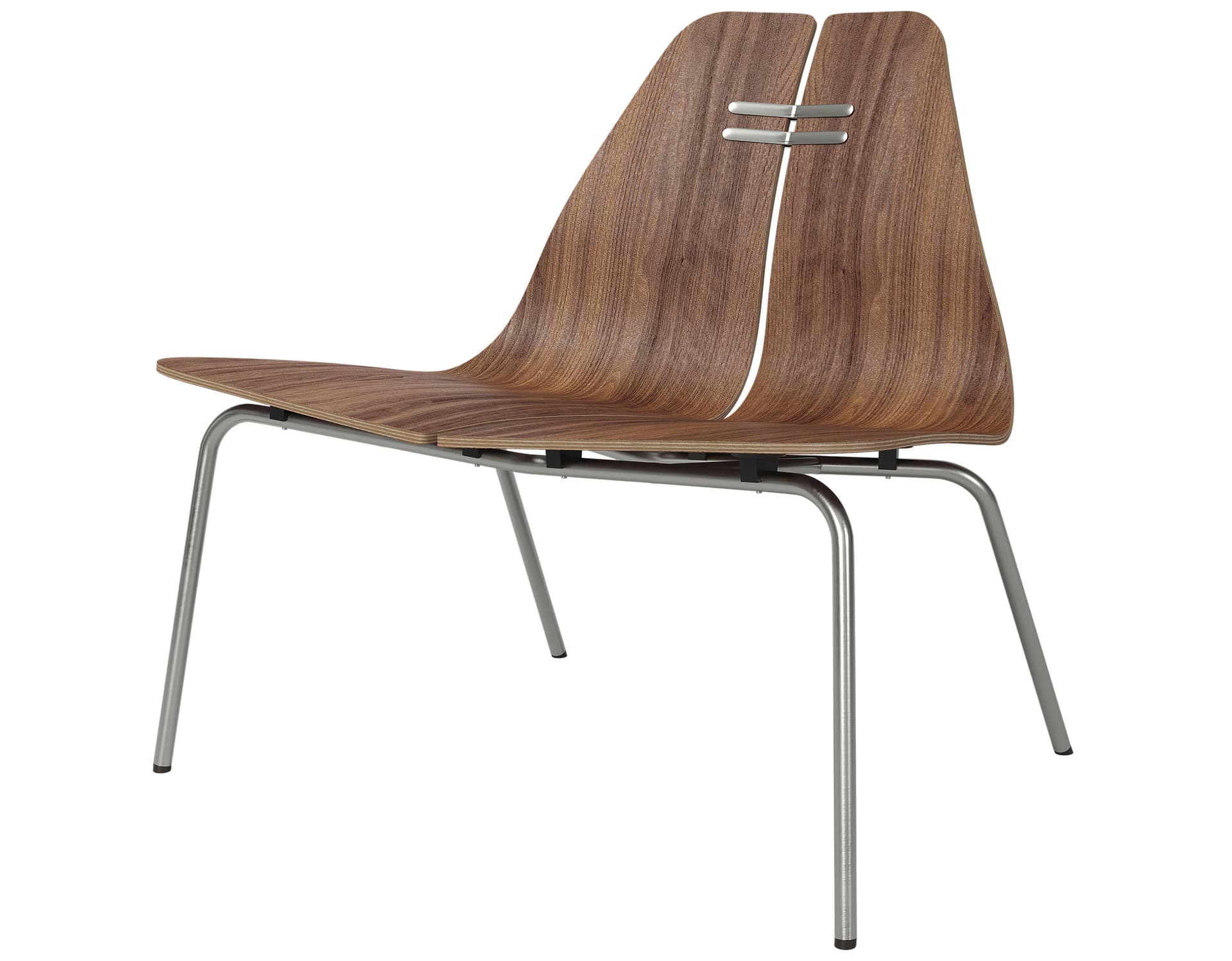 PK23 Easy Chair / walnut - stainless steel base