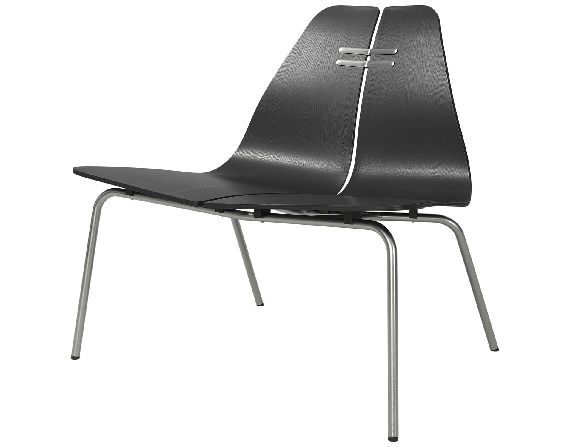 PK23 Easy Chair / black ash - stainless steel base