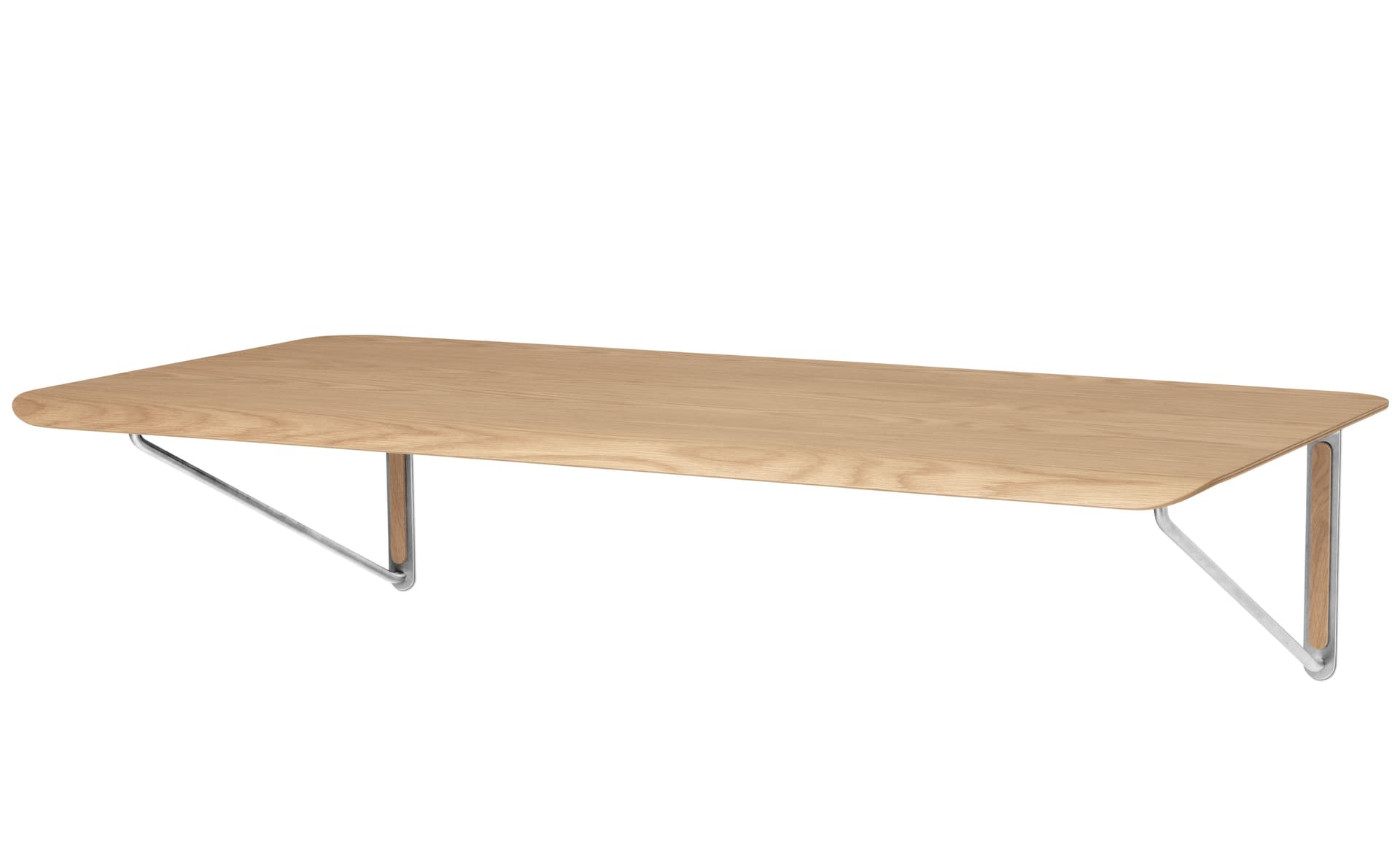 Wall Desk / white oiled oak top / white oiled oak & stainless steel supports / no added drawer