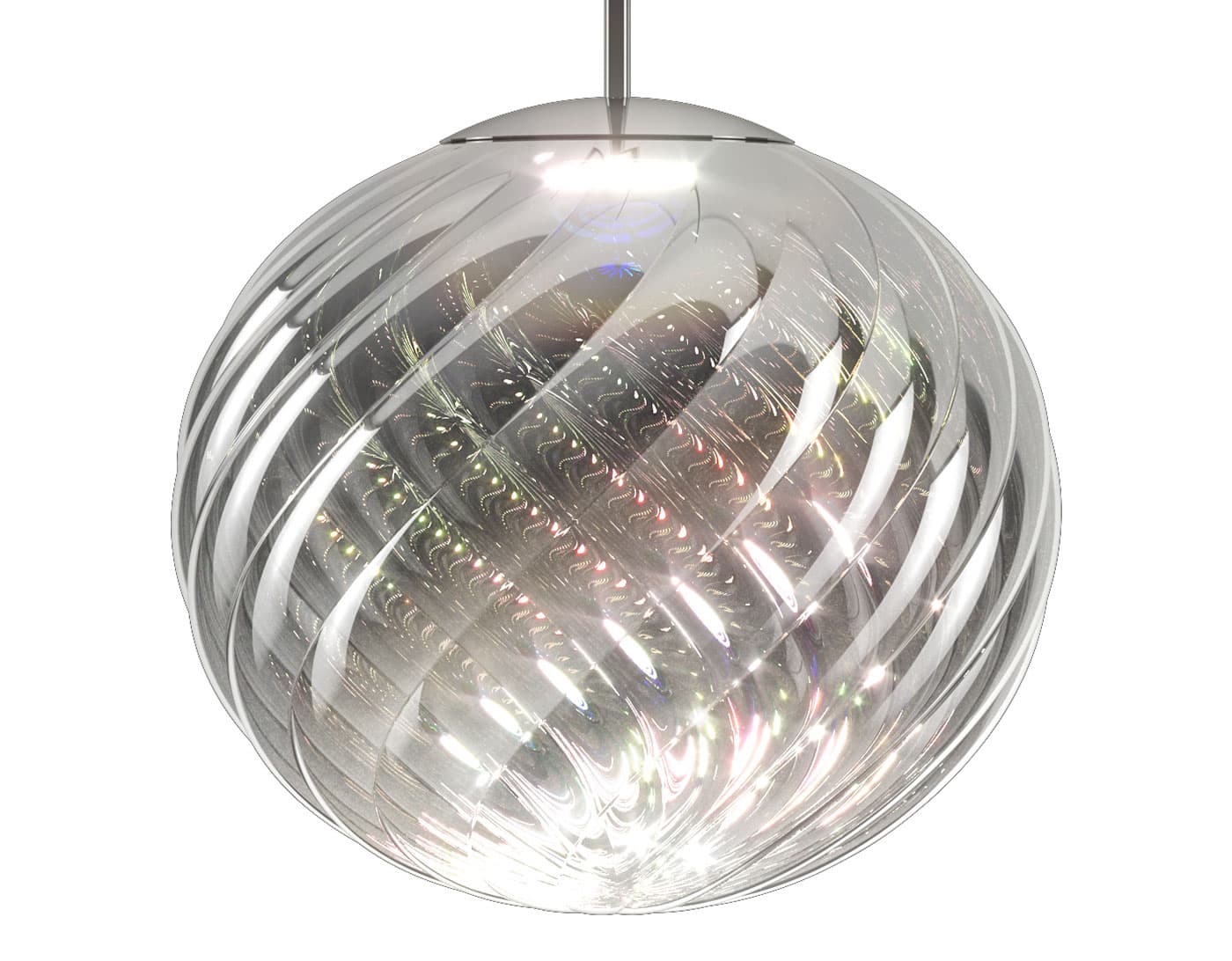 Whirl Pendant / 17.7" diameter - silver dichoic