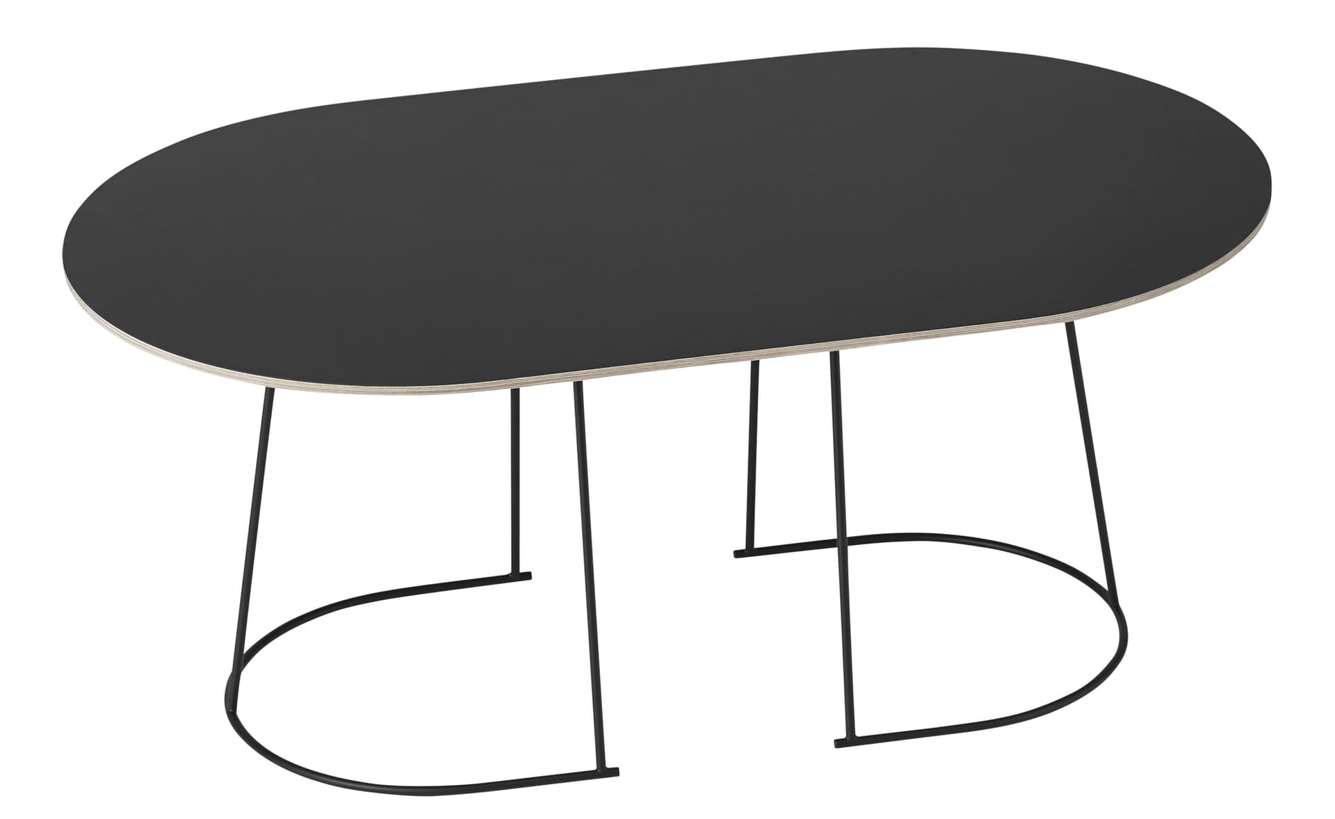 Airy Coffee Table / medium - 34.6" x 20.3" / black nanolaminate top / black base
