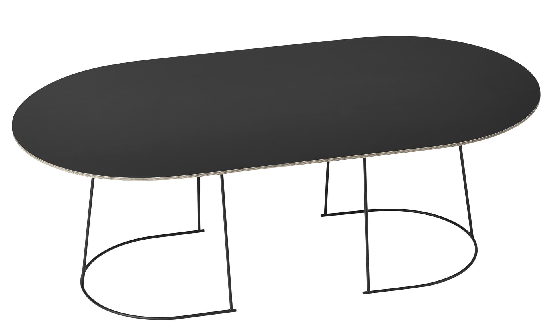 Airy Coffee Table / large - 47.2" x 25.6" / black nanolaminate top / black base