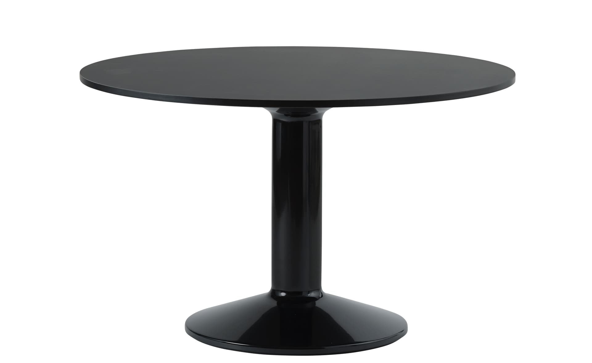 Midst Dining Table / 47.3" diameter - black linoleum top / black base