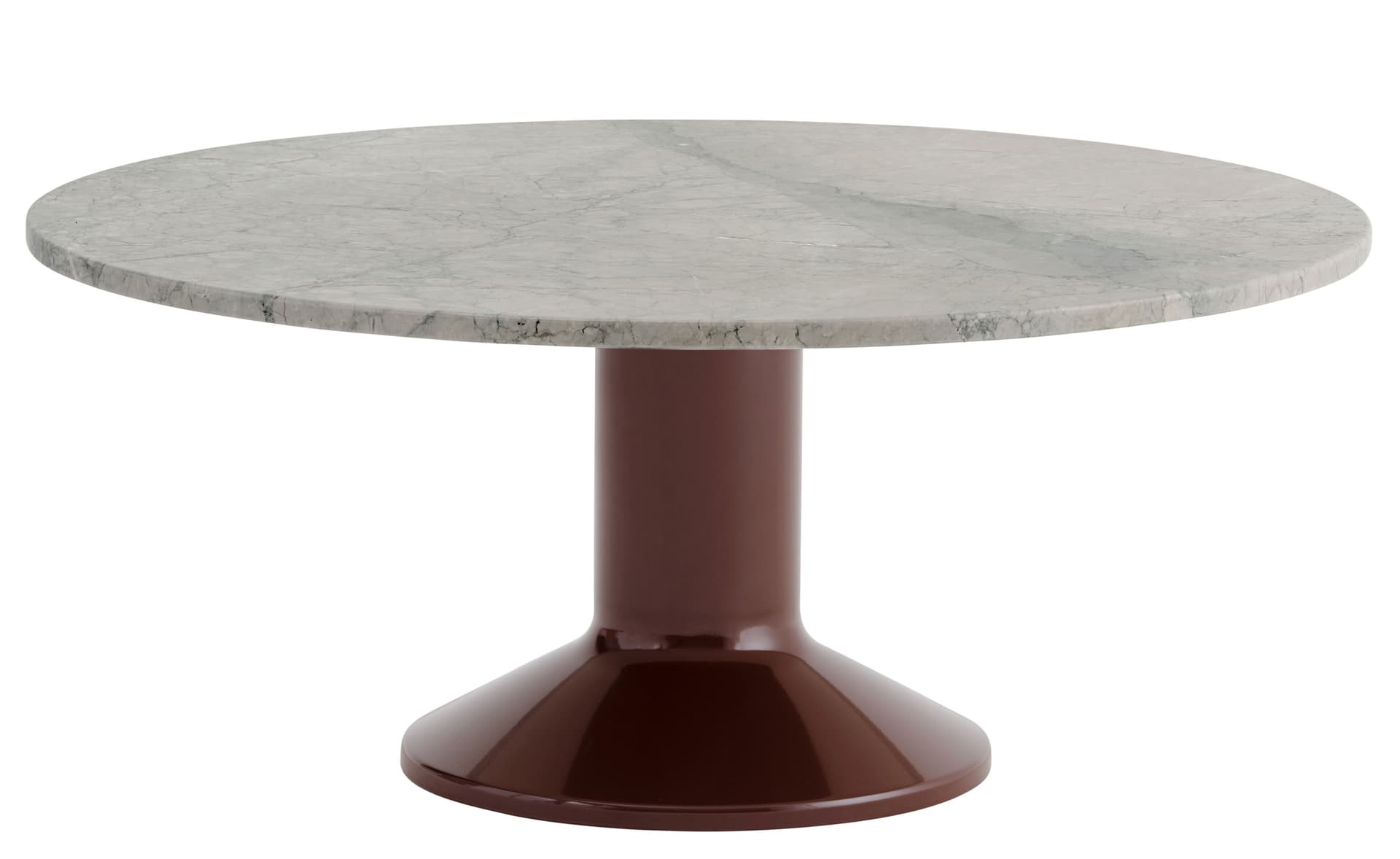 Midst Coffee Table / grey marble / dark red