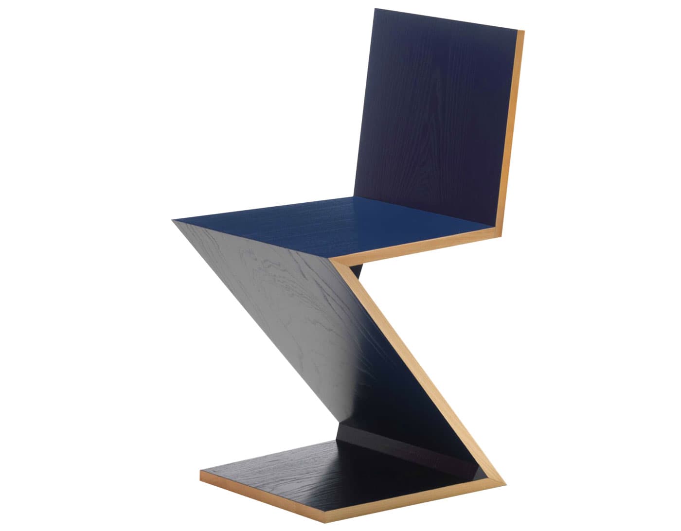 Zig Zig Chair / ashwood - blue stained