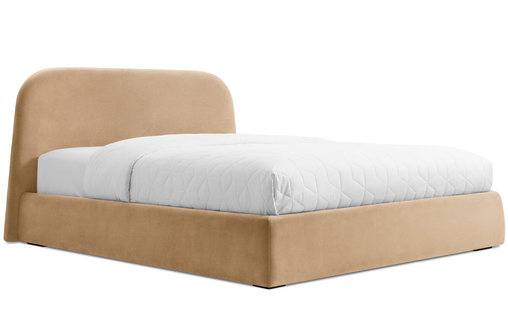 lid storage bed / Queen - Camel Velvet