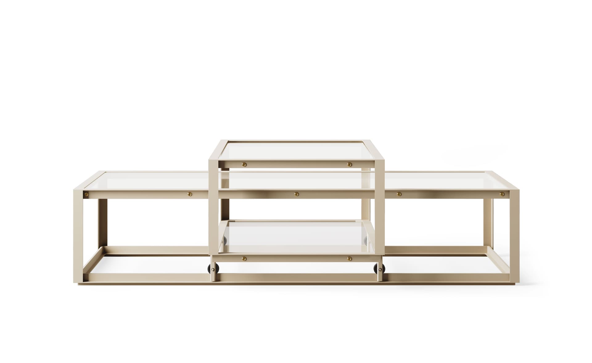 Tangled Coffee Table / medium, 51.2" x 23.6" - taupe, clear glass