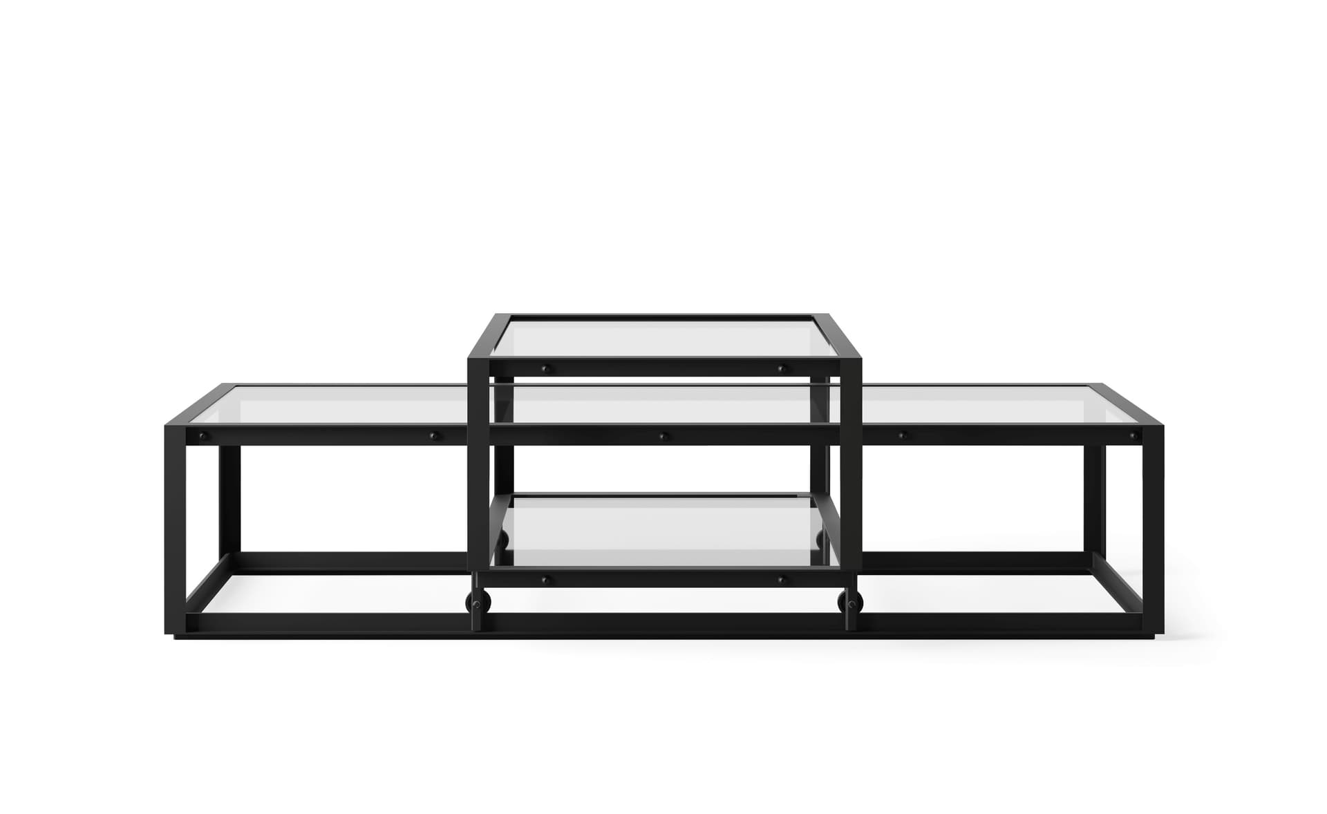 Tangled Coffee Table / medium, 51.2" x 23.6" - black, clear glass