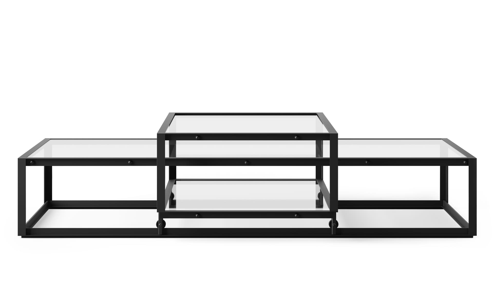 Tangled Coffee Table / large, 63" x 29.1" - black, clear glass