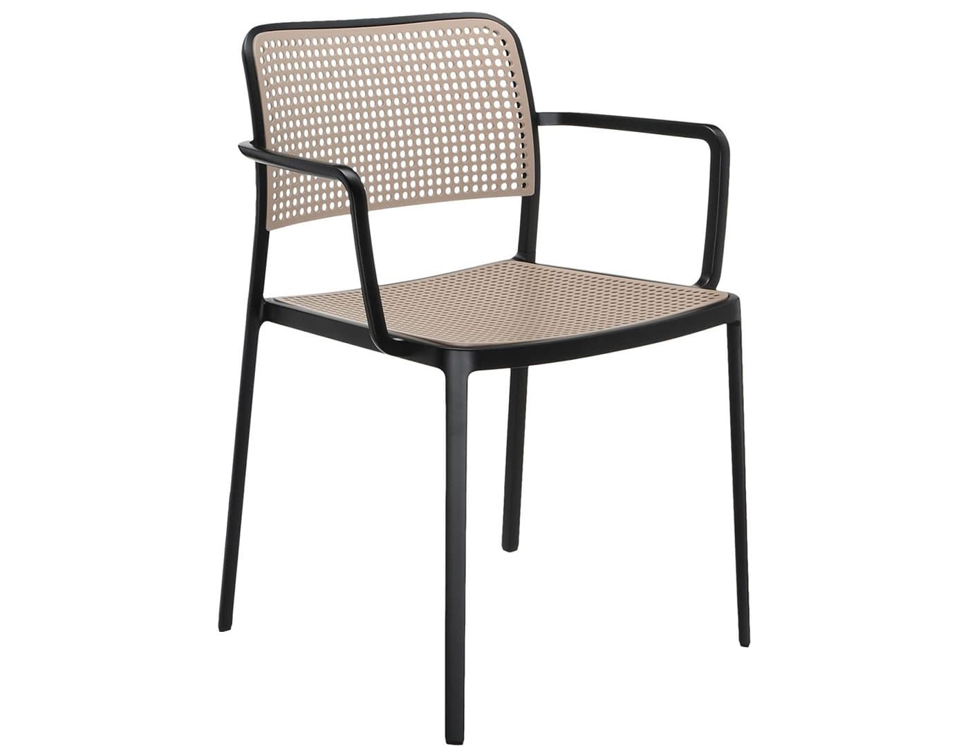audrey armchair 2 pack / sand seat / black frame