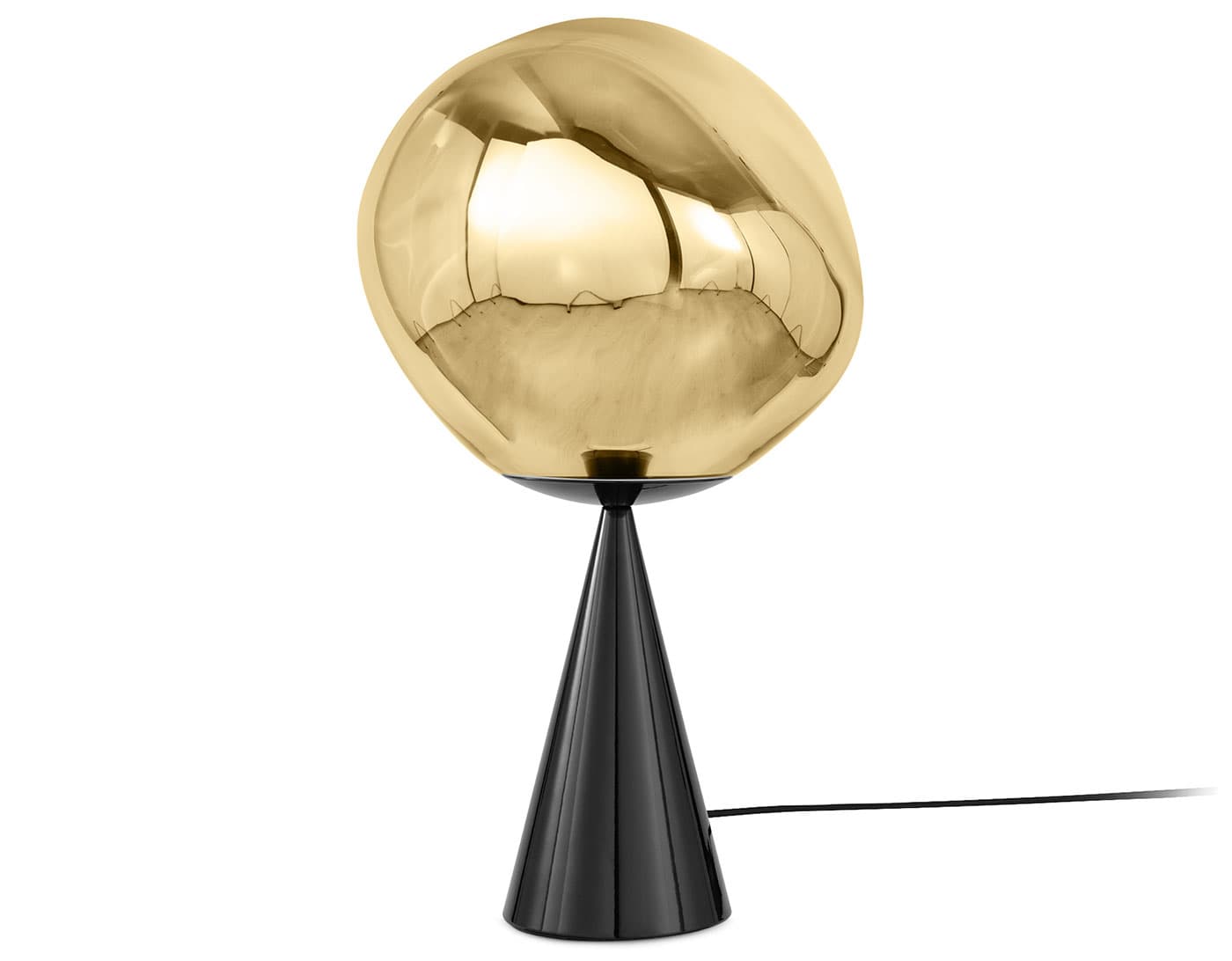 Melt Table Lamp / gold shade / black base