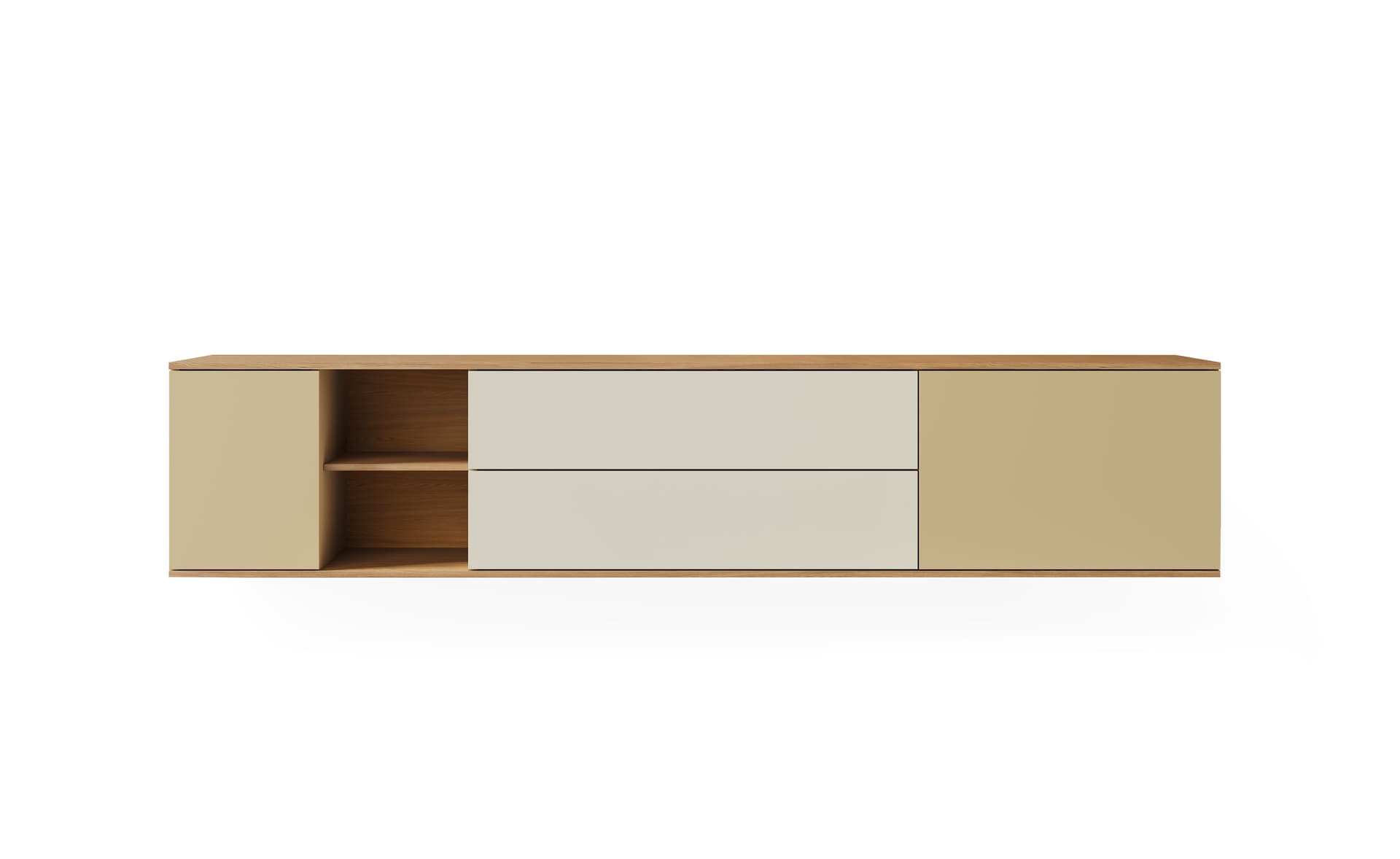 78.75" width - natural oak / sepia / parchment / sepia / standard, cable feedthrough underneath
