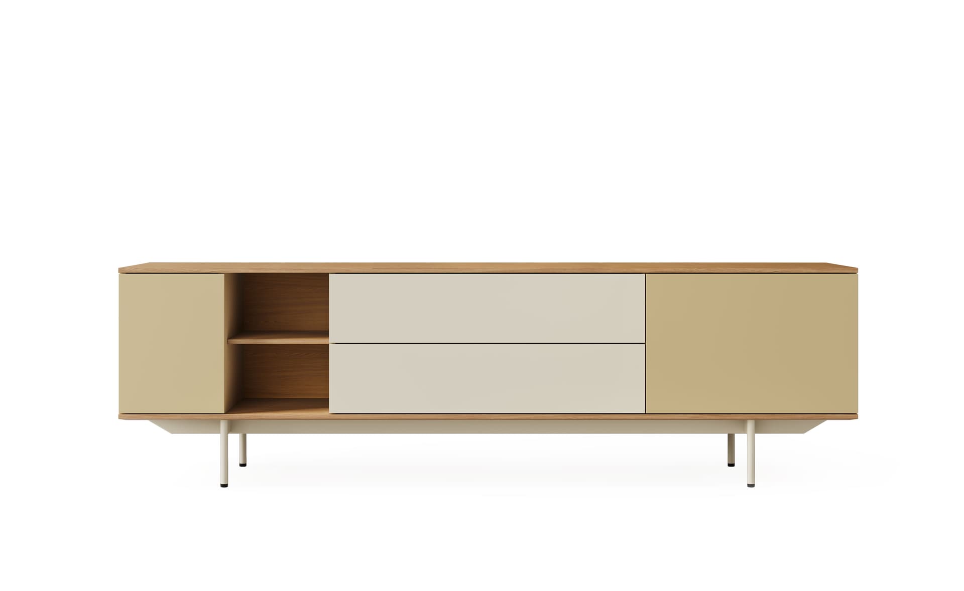 78.75" width - natural oak / sepia / parchment / sepia / parchment / add cable feedthrough on top (in addition to standard)
