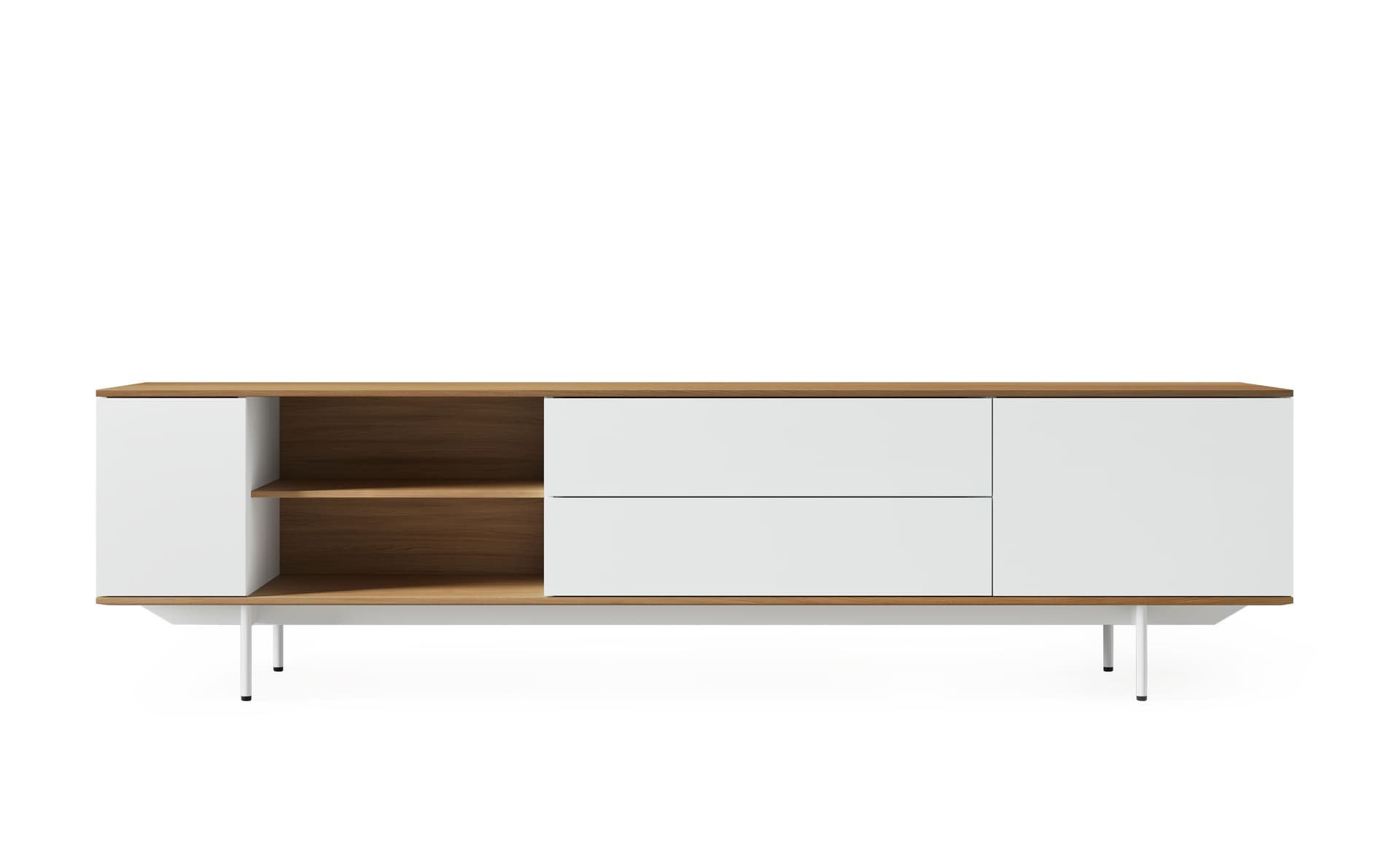 89.8" width - natural oak / salt / salt / salt / salt / add cable feedthrough on top (in addition to standard)