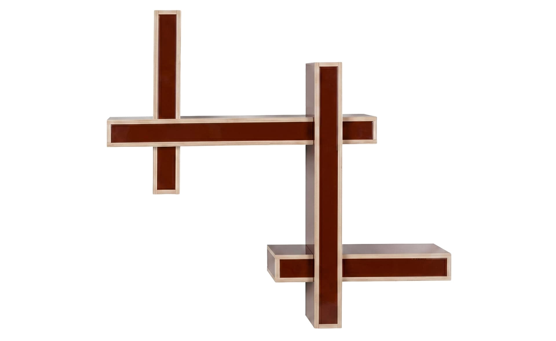 Lepid Wall Shelf / double shelf / burgundy