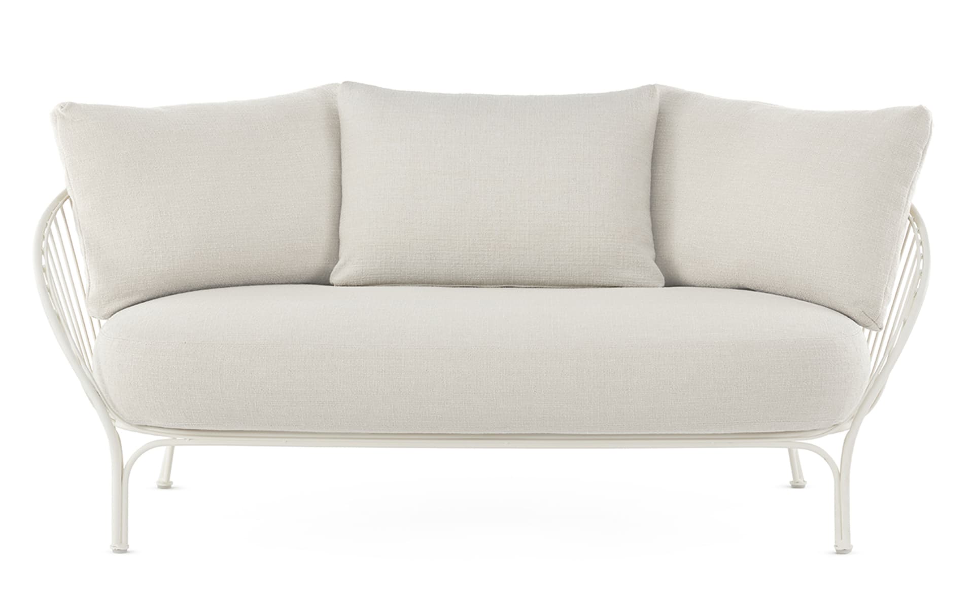Hiray Soft Sofa / no added protective cover / white seat cushion & 3 main back cushions / white frame