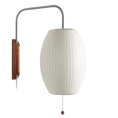 nelson bubble lamp wall sconce cigar by George Nelson for Herman Miller