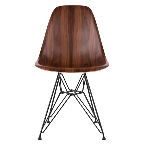 eames molded wood side chair with wire base by Eames for Herman Miller