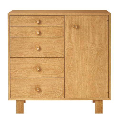 nelson bcs 5-drawer cabinet with door by George Nelson for Herman Miller