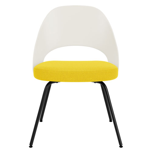 saarinen plastic back side chair with tubular legs by Eero Saarinen for Knoll