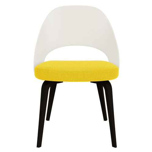 saarinen plastic back side chair with wood legs by Eero Saarinen for Knoll