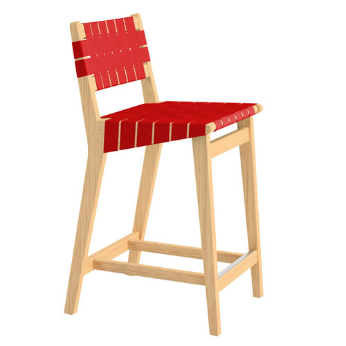 risom stool with webbed back by Jens Risom for Knoll