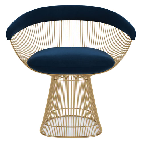 platner gold arm chair by Warren Platner for Knoll